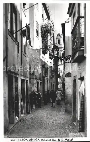 Lisboa Antiga Alfama Rua De S. Miguel Kat. Portugal