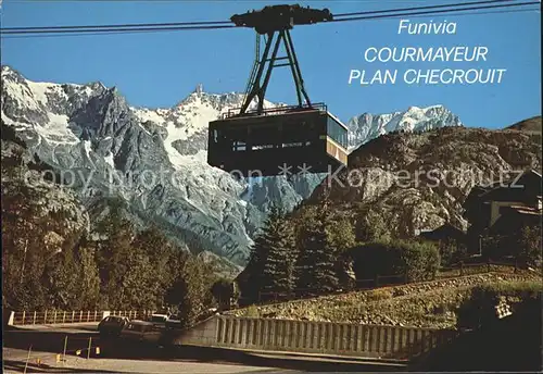 Courmayeur Aosta Plan Checrouit Luftseilbahn Kat. Aosta