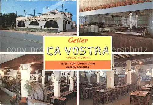 Pollensa Celler Ca Vostra Restaurant Kat. Mallorca