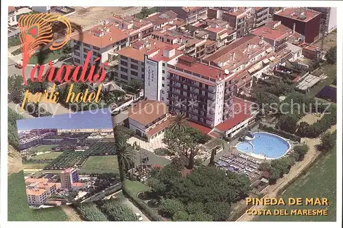 Pineda de Mar Paradis Park Hotel Fliegeraufnahme Kat. Spanien