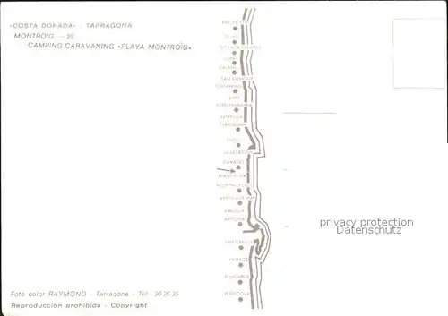 Tarragona Camping Caravaning Playa Montroig Kat. Costa Dorada Spanien