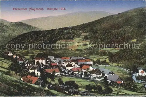 Eschelmer Kaempfe 1914 Panorama Vogesen Kat. Vogesen