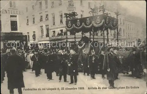 Bruxelles Bruessel Funerailles du Roi Leopold II Decembre 1909 Place Ste Gudule Kat. 