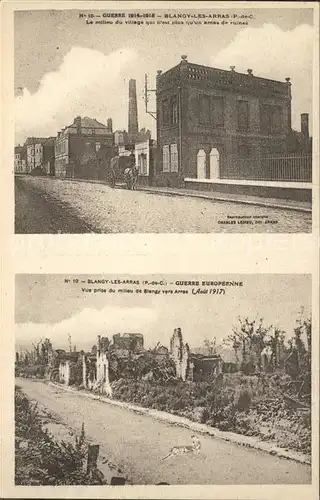 Blangy les Arras Milieu du village Ruines Grande Guerre 1. Weltkrieg