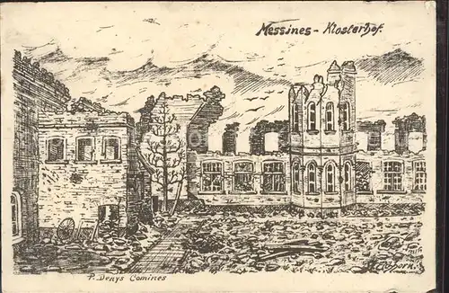 Messines Klosterhof Kuenstlerkarte Kat. 