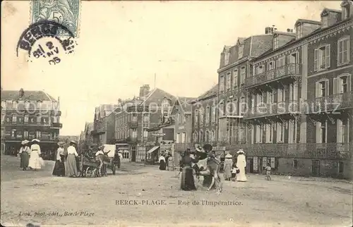 Berck-Plage Rue de l'Imperatrice Stempel auf AK / Berck /Arrond. de Montreuil