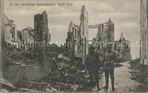 Vise zerstoerte Stadt Soldaten 1. Weltkrieg Grande Guere Kat. 