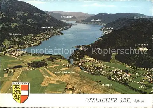 Ossiachersee Panoramakarte Burgruine Landskron Kat. Ossiach