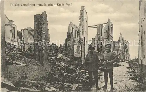 Vise zerstoerte franzoesische Stadt Militaer 1. Weltkrieg Grande Guerre Kat. 