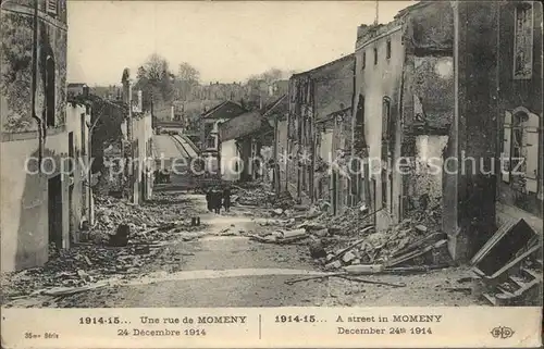 Momeny Une rue du village Grande Guerre 1. Weltkrieg