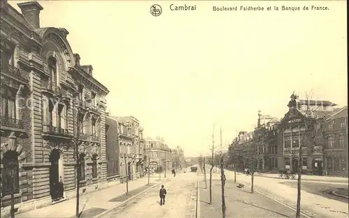 Cambrai Boulevard Faidherbe et Banque de France Kat. Cambrai