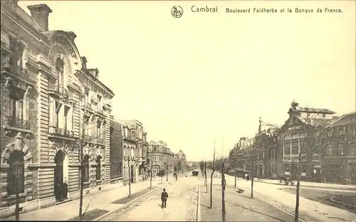 Cambrai Boulevard Faidherbe et Banque de France Kat. Cambrai