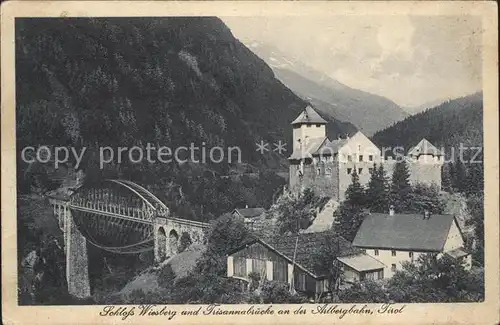 Arlbergbahn Schloss Wiesberg Trisannabruecke  Kat. Oesterreich