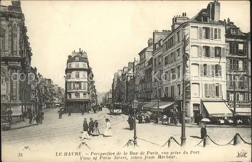 Le Havre Rue de Paris vue prise du Port Kat. Le Havre