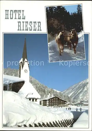 Pertisau Achensee Hotel Rieser Kirche Pferdeschlitten / Eben am Achensee /Tiroler Unterland