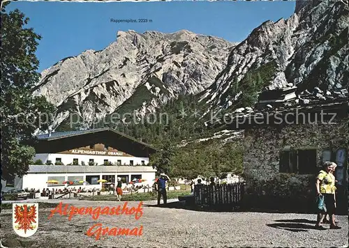 Gramaialm Alpengasthof Gramai mit Rappenspitze und Karwendel Kat. Eben am Achensee