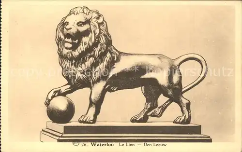 Waterloo Wallon Lion Statue Kat. 
