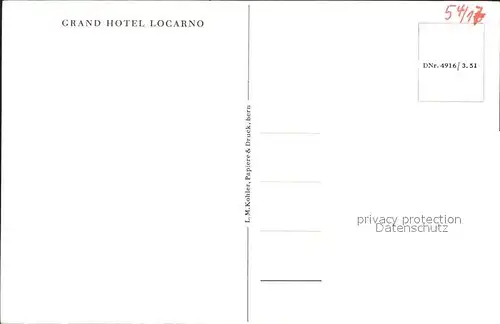 Locarno TI Grand Hotel Kat. Locarno