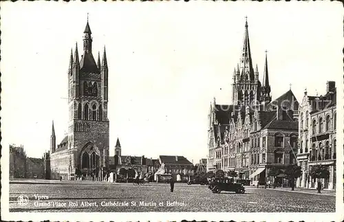 Ypres Ypern West Vlaanderen Grand Place Roi Albert Cathedrale Kat. 