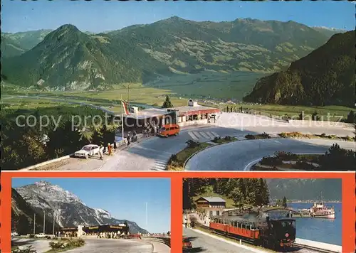 Kanzelkehre Tirol Neuen Achenseestrasse Blick Inntal  Rofangebirge Achenseebahn Dampferanlegestelle Seespitz Kat. Wiesing Schwaz