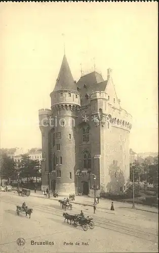 Bruxelles Bruessel Porte de Hal Pferdekutschen Kat. 