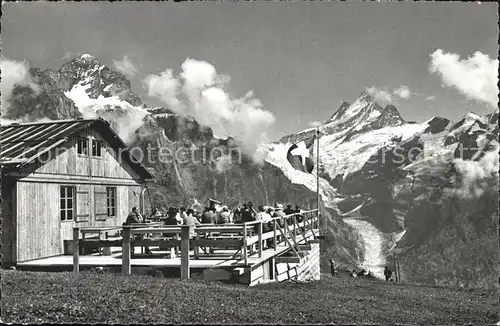 Grindelwald Bergrestaurant First Wetterhorn Schreckhorn Kat. Grindelwald