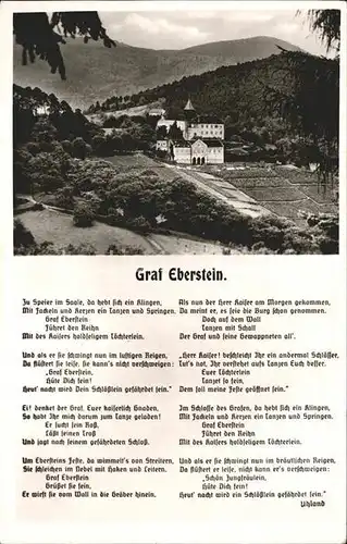 Schloss Eberstein Gedicht Kat. Gernsbach