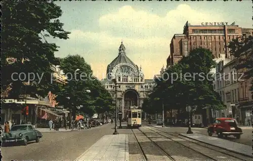 Antwerpen Anvers Midden Statie Strassenbahn Kat. 