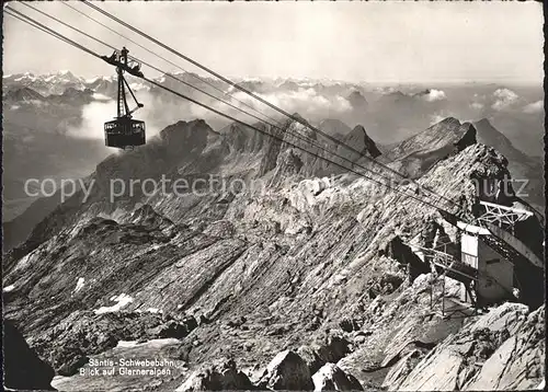 Saentis AR Schwebebahn mit Glarneralpen Kat. Saentis