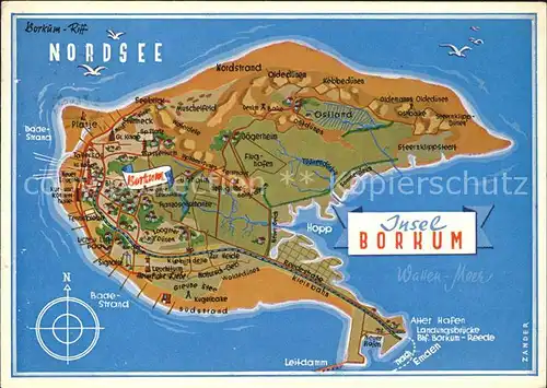 Borkum Nordseebad Badestand Hafen Hopp  / Borkum /Leer LKR