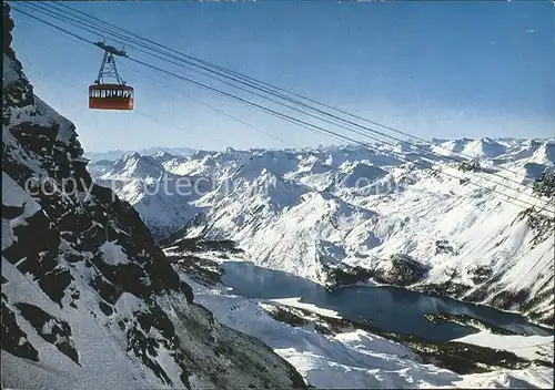 Silvaplana GR Seilbahn mit Silsersee Corvatsch Kat. Silvaplana