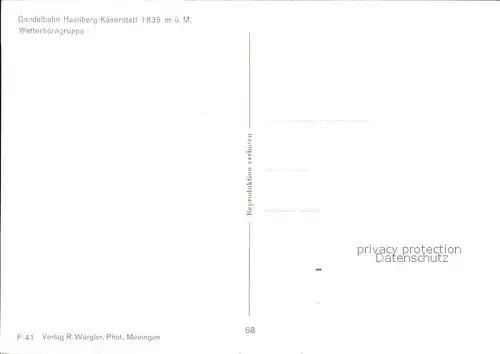 Hasliberg Kaeserstatt Gondelbahn Wetterhorn / Hasliberg /Bz. Oberhasli