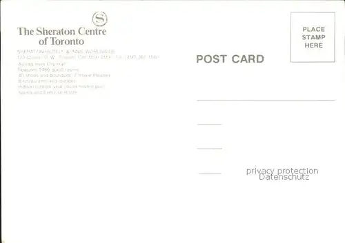 Toronto Canada Sheraton Centre  Kat. Ontario