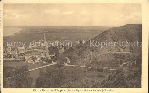 Carolles Plage au pied du Pignon Butor au loin Jullouville