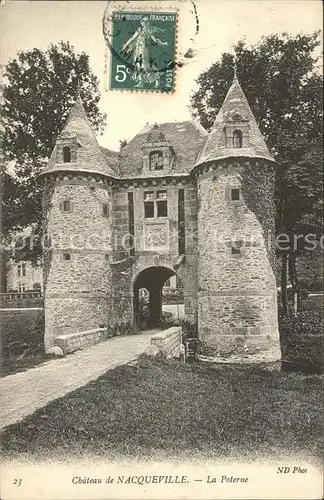 Nacqueville Chateau La Poterne Stempel auf AK