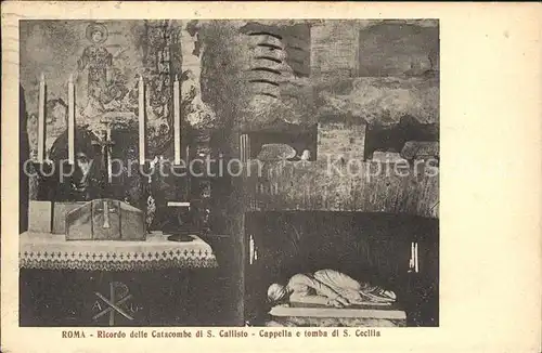 Roma Rom Ricordo delle Catacombe di S Callisto Capella e tomba di S Cecilia Kat. 