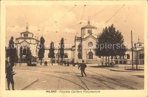 Milano Facciata Cimitero Monumenatale Strassenbahn Kat. Italien