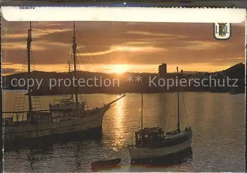 Javea Segelboote in der Abendd?mmerung Bildbrief Kat. Spanien