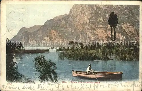 Riva del Garda Blick auf die Ponalestrasse Bootspartie Kat. 