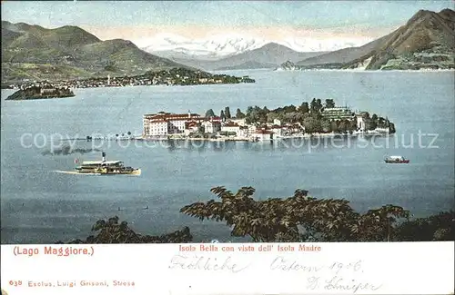 Lago Maggiore Isola Bella con vista dell Madre Kat. Italien