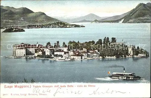 Lago Maggiore Veduta generale dell Isola Bella vista da Stresa Kat. Italien