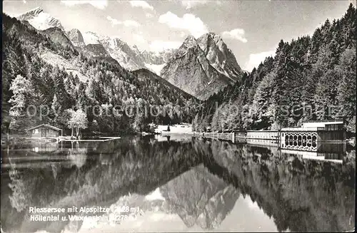 Riessersee mit Alpspitze Hoellental und Waxenstein Kat. Garmisch Partenkirchen