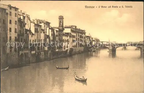 Firenze Toscana Arno col Ponte a S Trinita Kat. Firenze