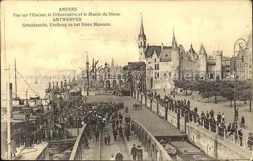 Anvers Antwerpen Vue sur l Escaut Debarcadere Musee du Steen Kat. 