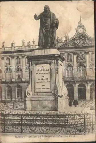 Nancy Lothringen Statue de Stanislas Monument Hotel de Ville / Nancy /Arrond. de Nancy