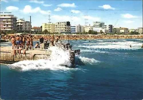 Riccione La spiaggia vista dal molo Kat. Italien