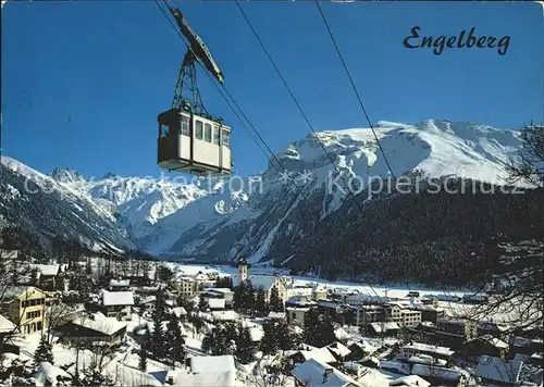 Engelberg OW Winterpanorama Kurort Luftseilbahn Brunni Spannoerter und Titlis Kat. Engelberg