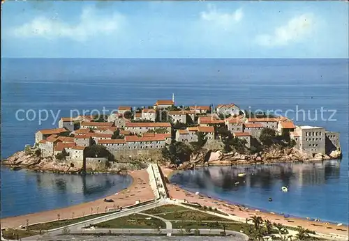 Sveti Stefan Fliegeraufnahme Kat. Montenegro