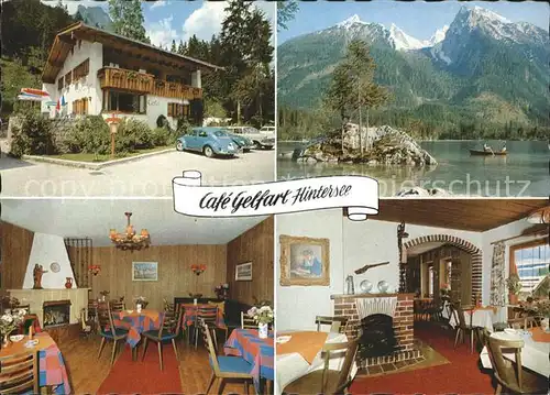 Hintersee Berchtesgaden Cafe Gelfart Fremdenheim Kaminzimmer See Alpenblick Kat. Berchtesgaden