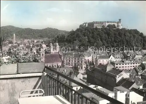 Ljubliana Lubiana Stadtbild mit Burg Kat. Osrednjeslovenska